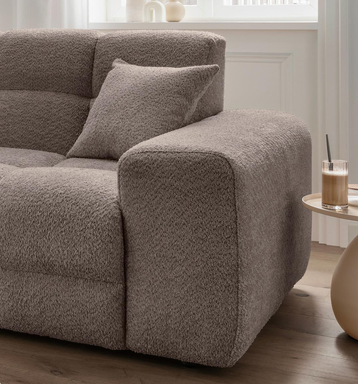 Ecksofa Bosco, Taupe S: 152x301 cm - Taupe/Schwarz, MODERN, Textil (152/301cm) - Livetastic