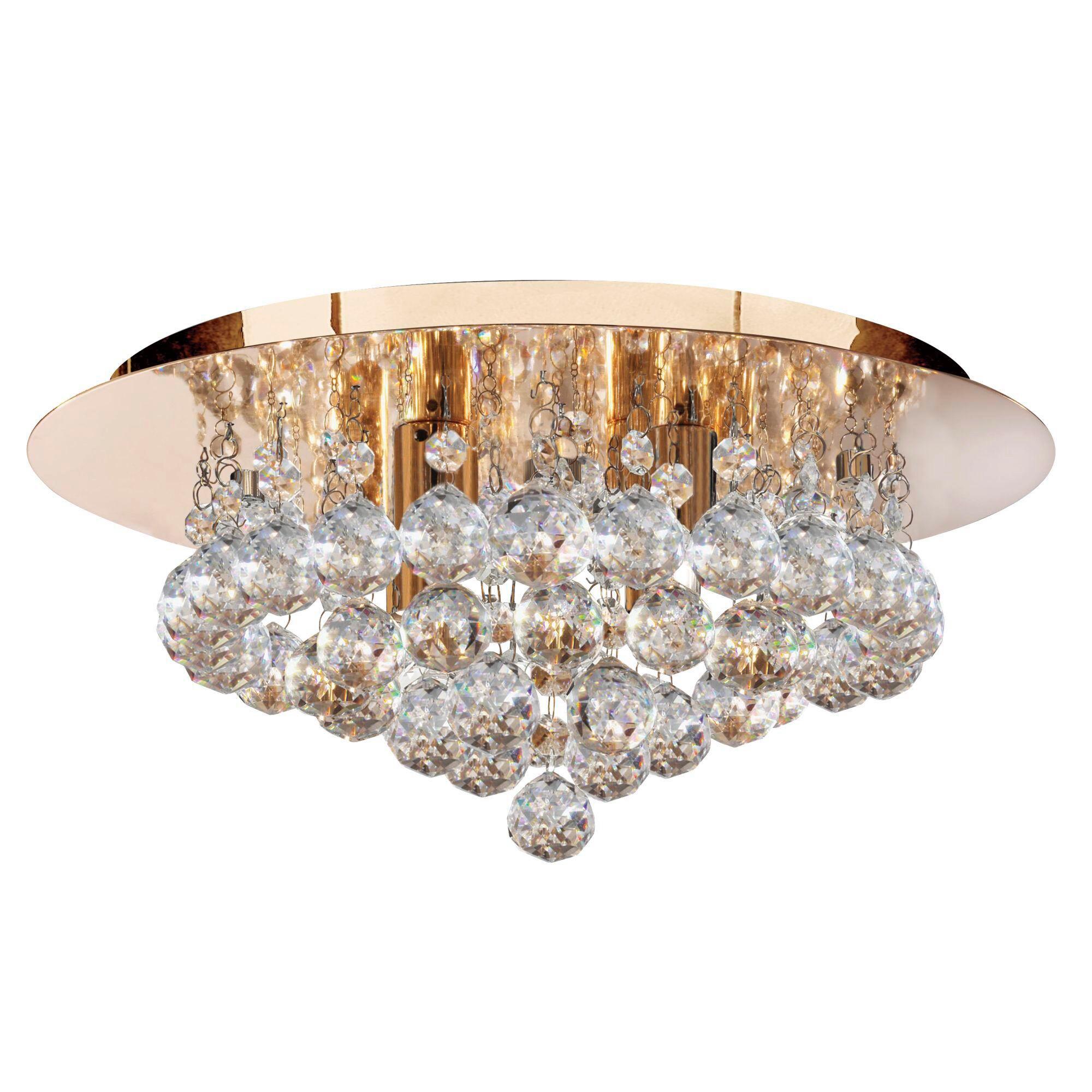 Deckenleuchte 3404-4go Hanna - Goldfarben, KONVENTIONELL, Glas/Metall (35/18cm)
