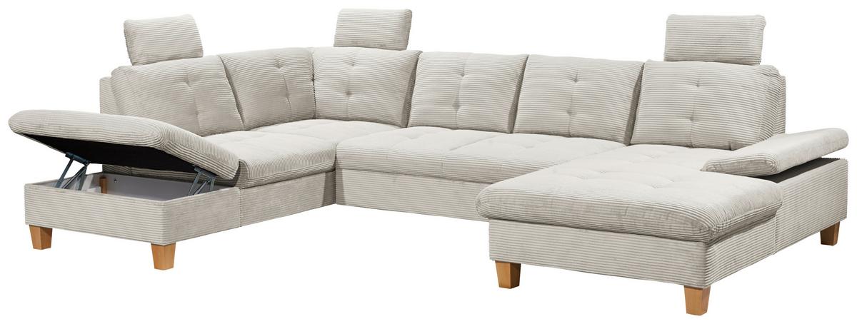 Wohnlandschaft Ascot Beige U: 220x324x170 Cm - Eichefarben/Beige, KONVENTIONELL, Textil (220/324/170cm) - MID.YOU