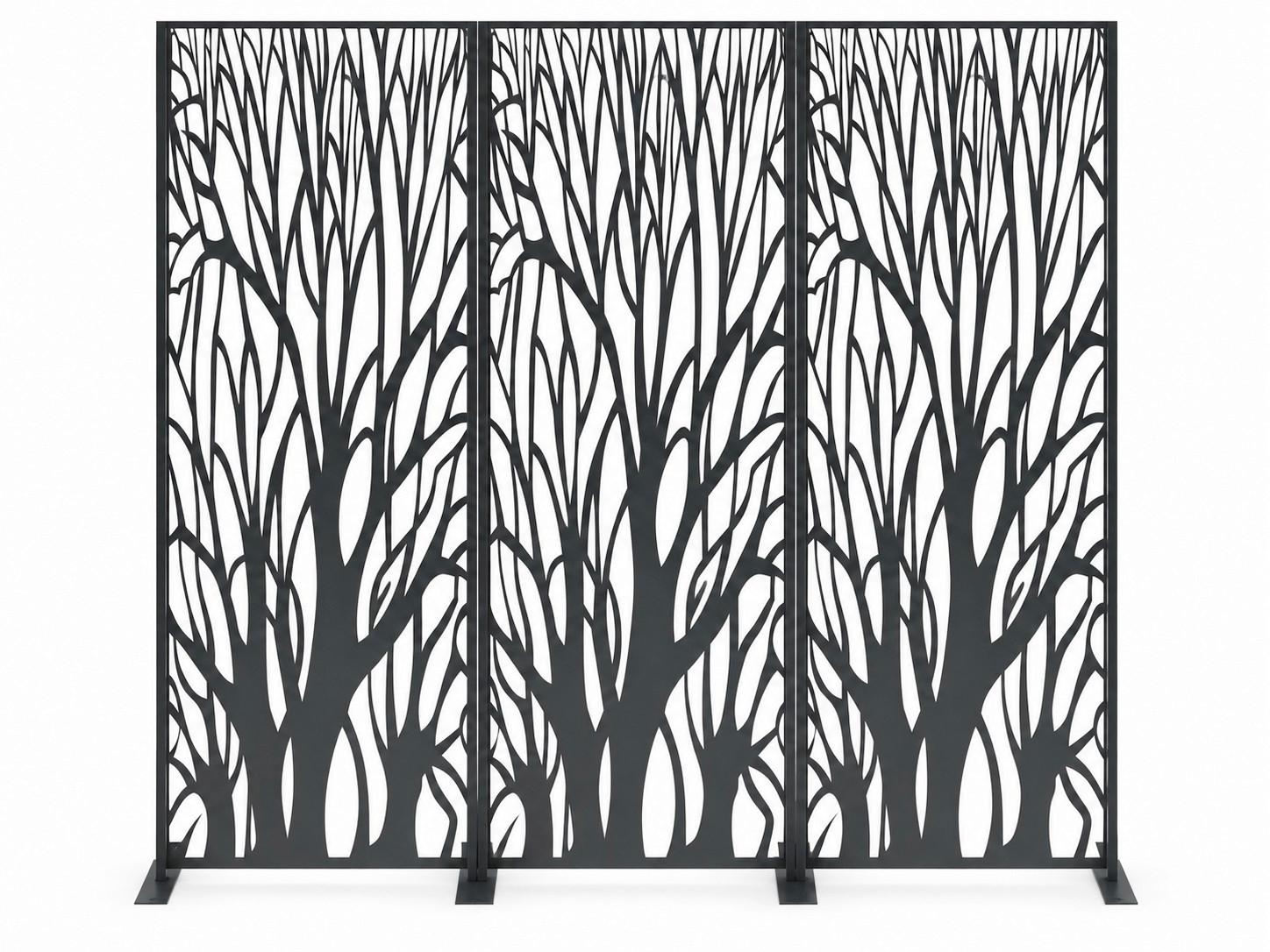 Sichtschutz "Auenland" 3-teilig, schwarz - Basics (150/150/2cm)