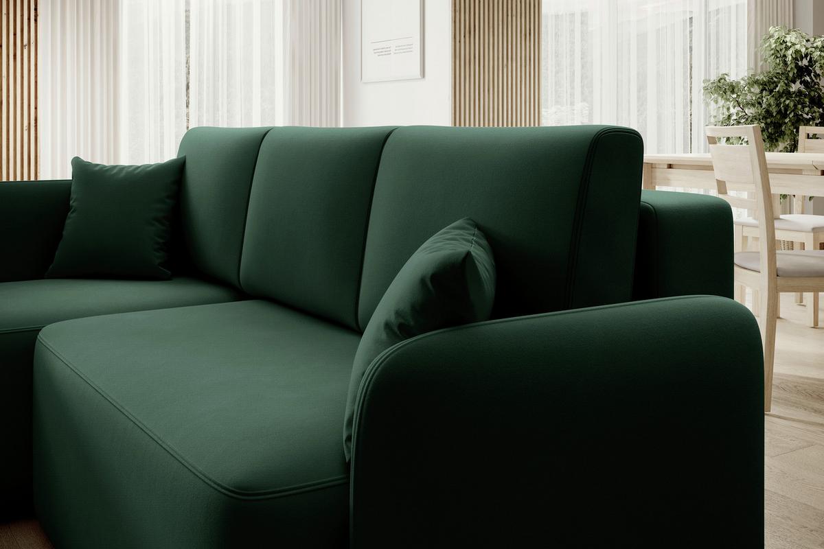 Ecksofa Hadson Grün S: 150x206 Cm - Schwarz/Grün, Design, Textil (150/206cm) - P & B