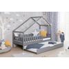 Hausbett Lou B: 90 Cm Hellgrau Lou - Hellgrau/Naturfarben, MODERN, Holz/Textil (90/200cm) - MID.YOU