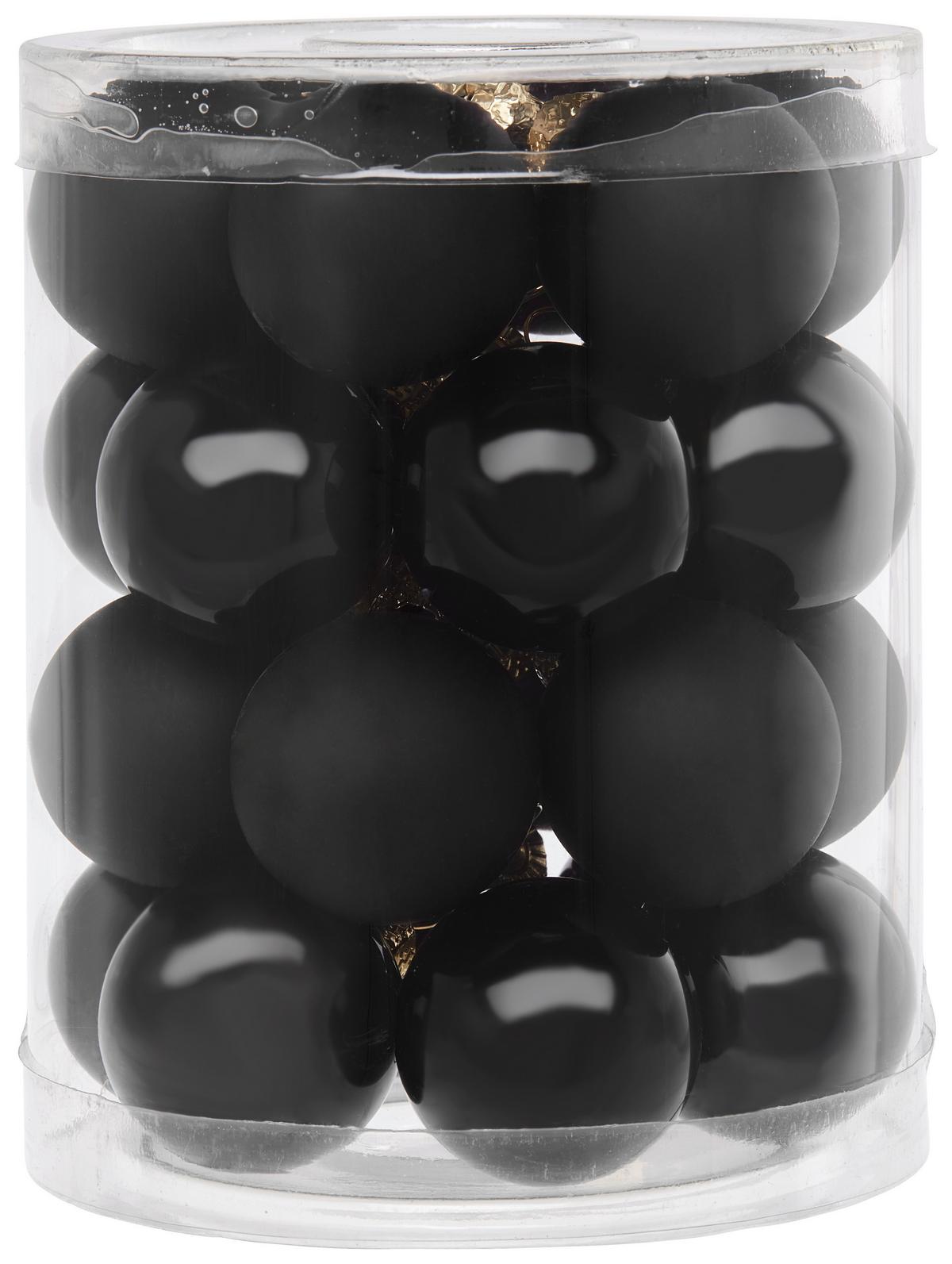 BAŇKA NA VÁNOČNÍ STROMEČEK ANNA I - bílá/černá, Basics, sklo (3cm) - Modern Living