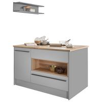 KUCHYŇSKÝ OSTRŮVEK DENVER - šedá/barvy dubu, Design, kompozitní dřevo/plast (145/90/90cm) - MID.YOU