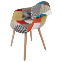 Armlehnstuhl-Set Bave 110 Multicolor - Buchefarben/Multicolor, Design, Holz/Kunststoff (62/80/61cm) - Kayoom