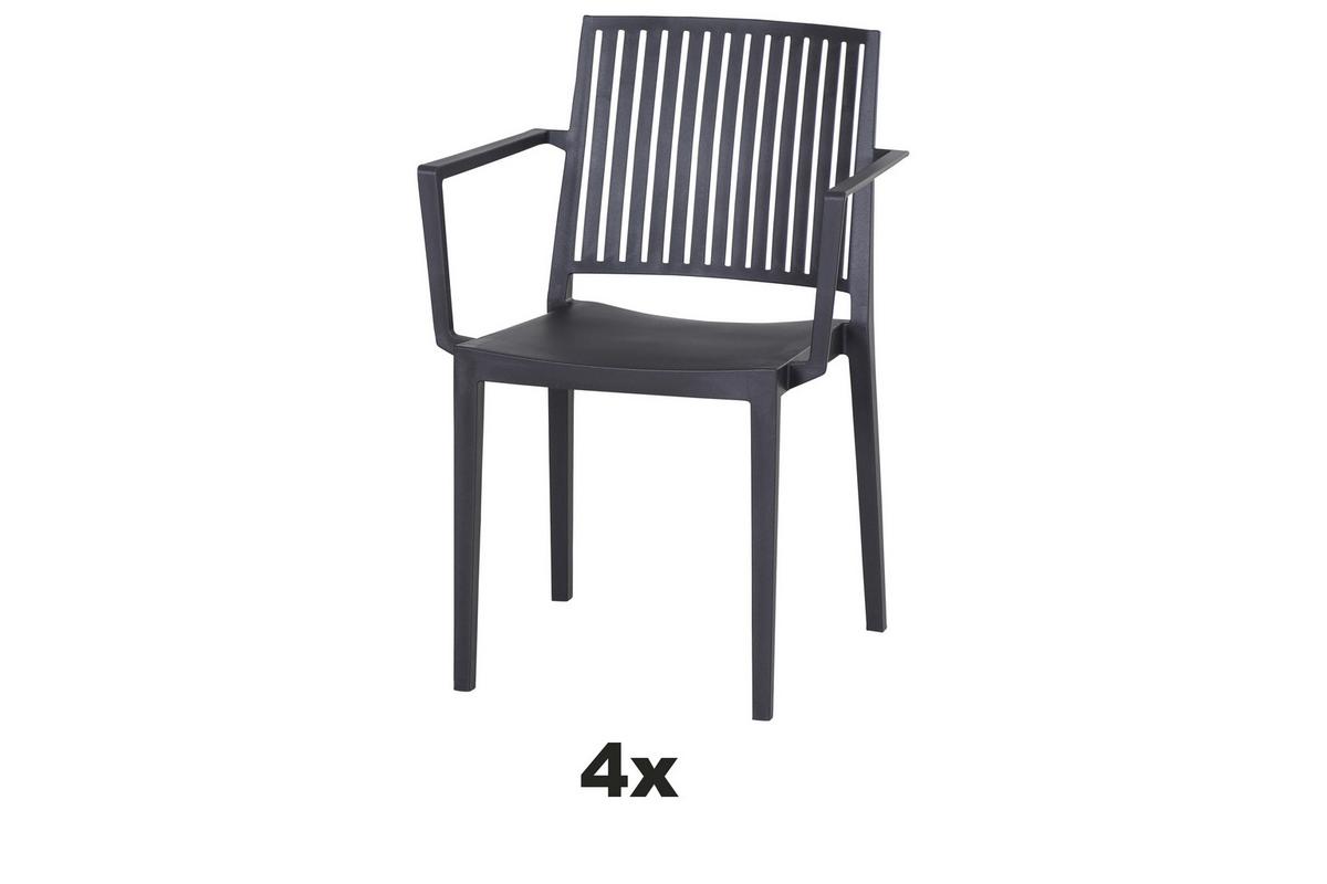 Stapelstuhl T20106 - Anthrazit, Basics, Kunststoff (57/80/56cm) - Siena Garden