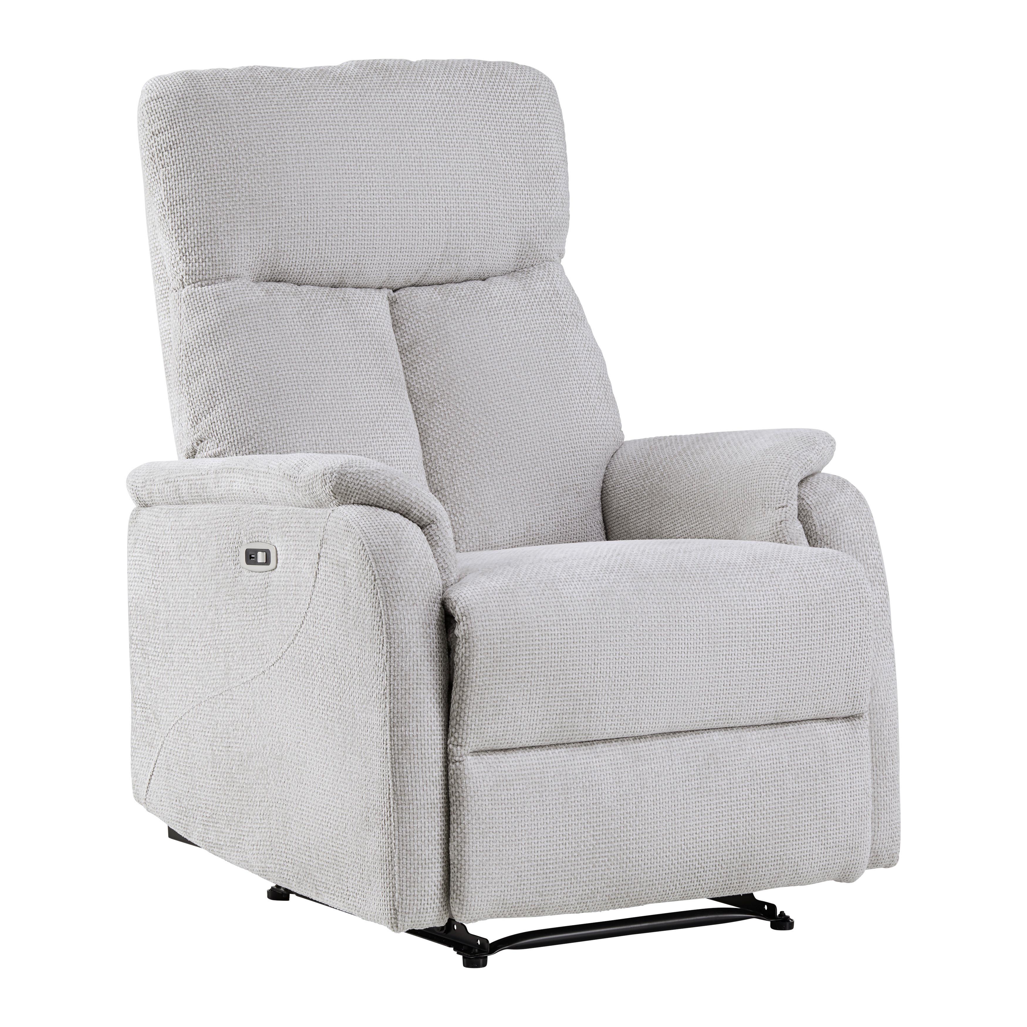 Relaxační křeslo JOHNSY, sv.šedá - černá/světle šedá, Moderní, kov/textil (75/106/91cm) - Mömax