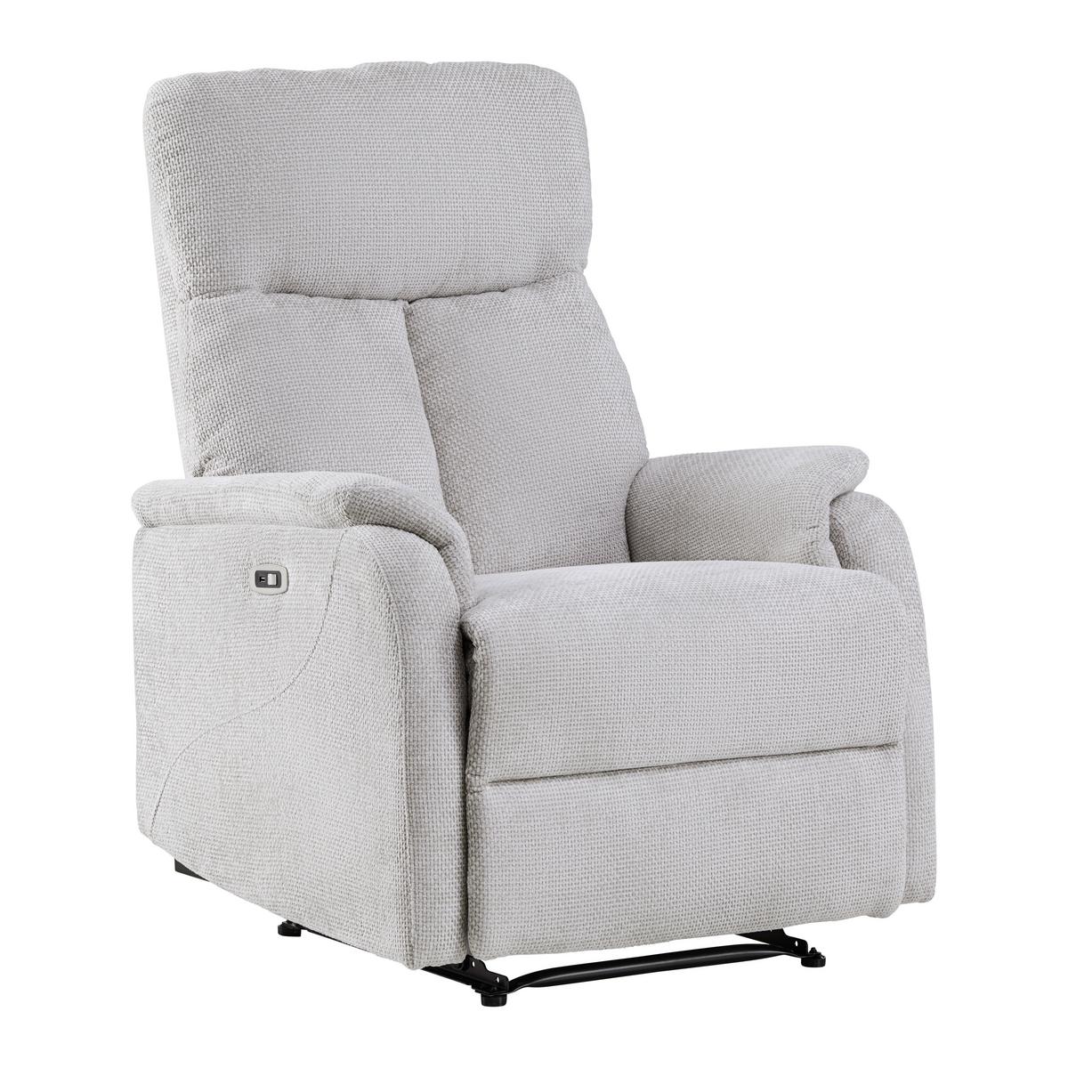 Relaxační křeslo JOHNSY, sv.šedá - černá/světle šedá, Moderní, kov/textil (75/106/91cm) - Mömax