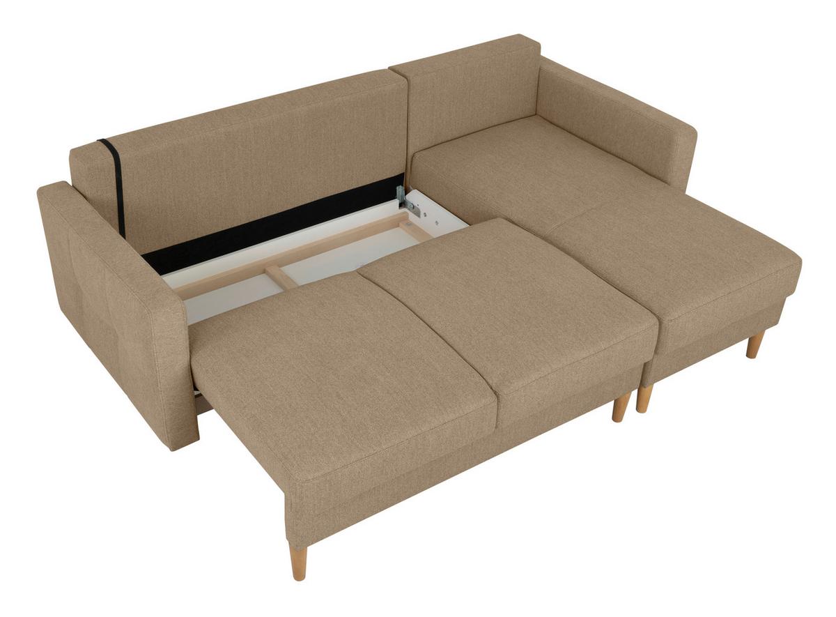 Ecksofa Noret, Hellbraun S: 223x157 Cm - Hellbraun/Buchefarben, Design, Textil (223/157cm) - MID.YOU