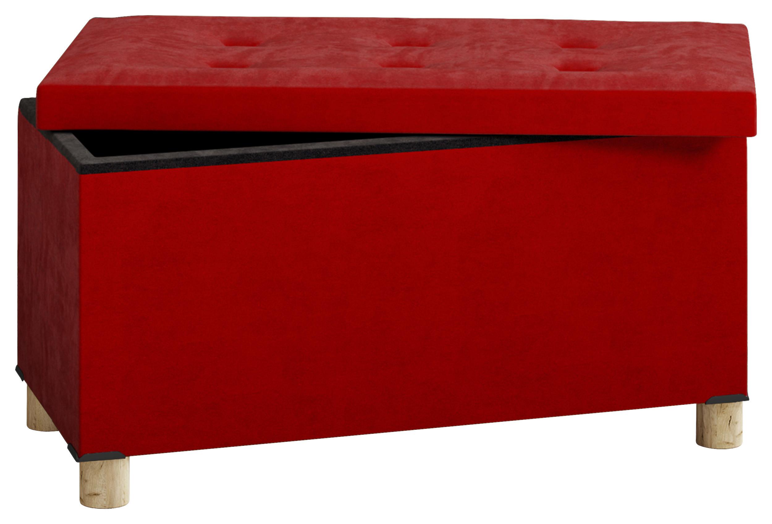 Truhenbank Sizos L Rot B: 76 Cm - Rot/Braun, MODERN, Textil (76/40/38cm) - MID.YOU