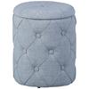 Hocker mit Stauraum Yapak Webstoff Grau H: 40 cm Rund - Grau, KONVENTIONELL, Holzwerkstoff/Kunststoff (34/40/34cm) - MID.YOU