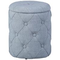 Hocker mit Stauraum Yapak Webstoff Grau H: 40 cm Rund - Grau, KONVENTIONELL, Holzwerkstoff/Kunststoff (34/40/34cm) - MID.YOU