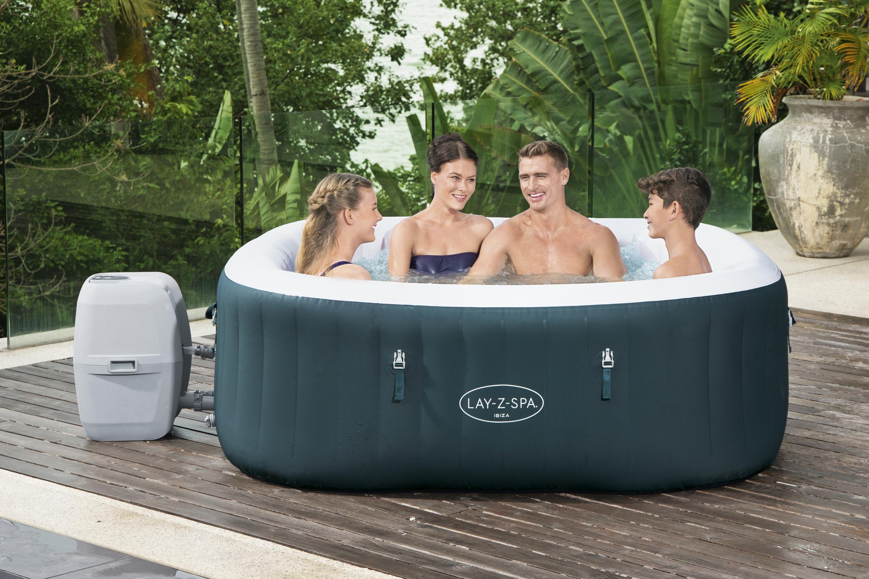 Whirlpool Aufblasbar Lay-Z-Spa Airjet Ibiza Ø 180 X H: 66 cm - Petrol, MODERN, Kunststoff (180/66cm) - Bestway