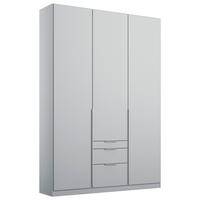 Drehtürenschrank mit Laden 136 cm Alabama, Seidengrau - Hellgrau, MODERN, Holzwerkstoff (136/229/54cm)