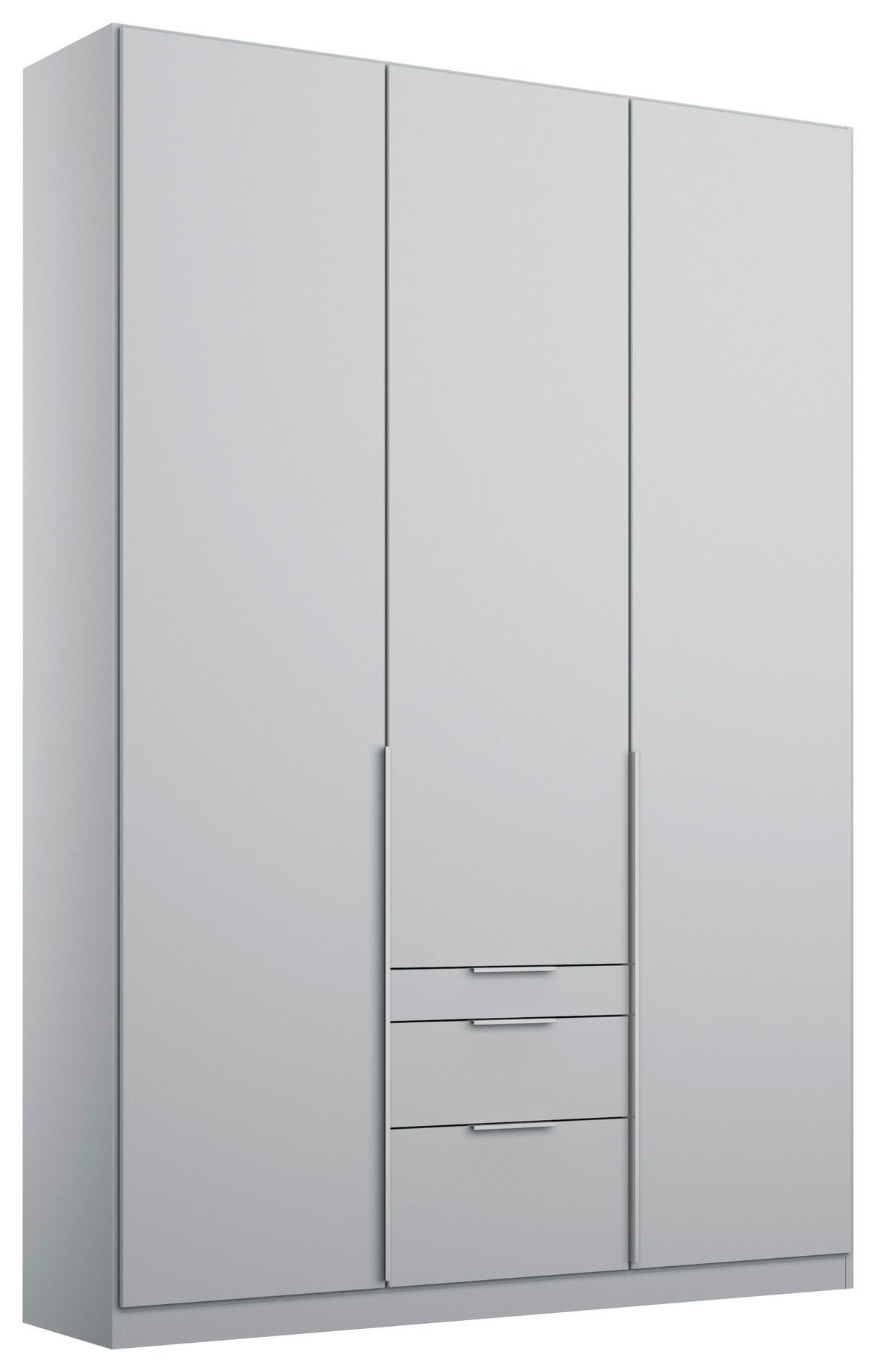 Drehtürenschrank mit Laden 136 cm Alabama, Seidengrau - Hellgrau, MODERN, Holzwerkstoff (136/229/54cm)