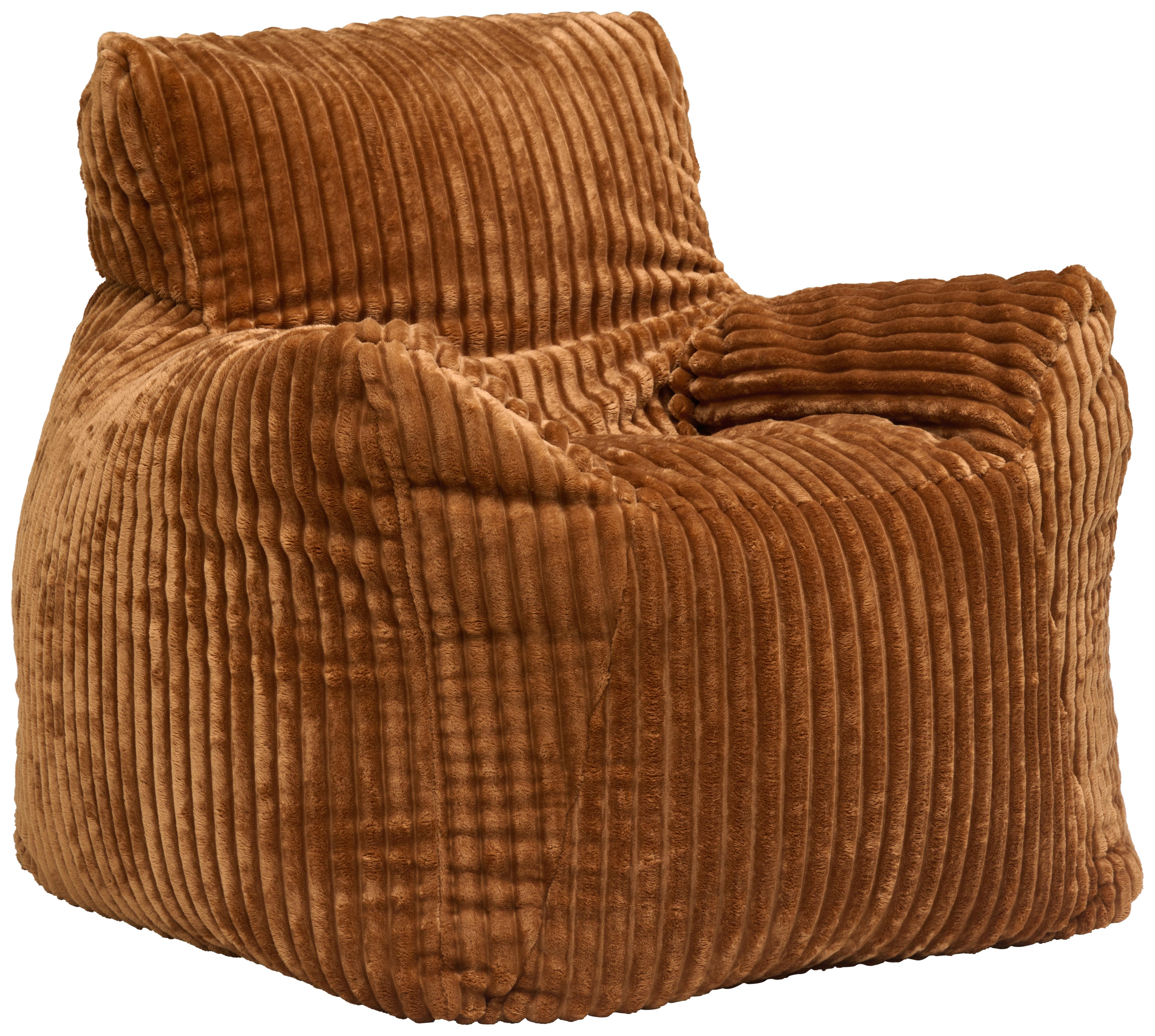 Sedací pytel VALLVIK, rezavý manšestr TILIA - rezavá, Design, textil (90/85/100cm)