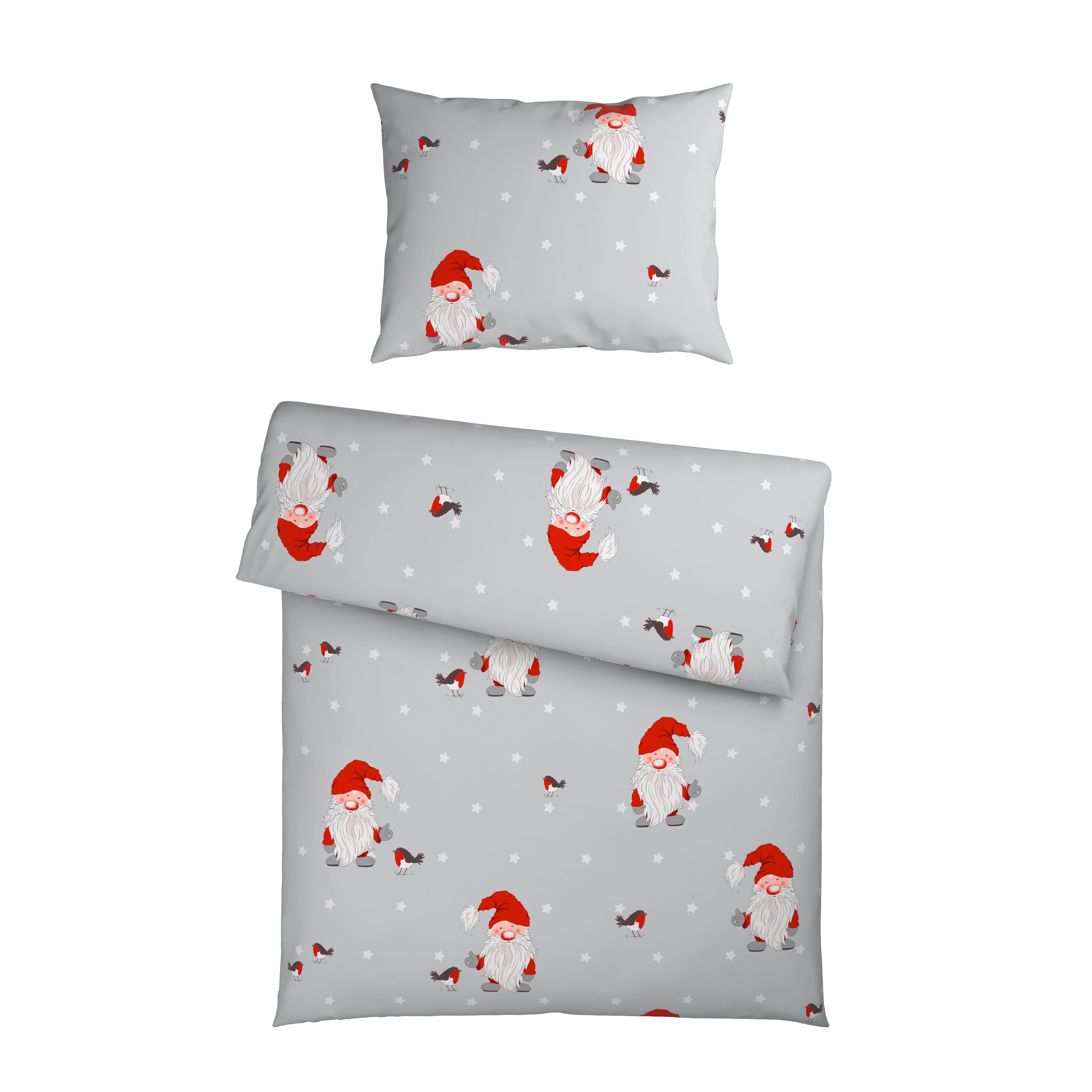 POSTEĽNÁ BIELIZEŇ WICHTEL FRED - sivá/červená, textil (140/200cm) - Mömax