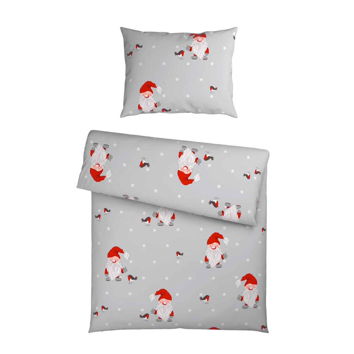 POSTEĽNÁ BIELIZEŇ WICHTEL FRED - sivá/červená, textil (140/200cm) - Mömax