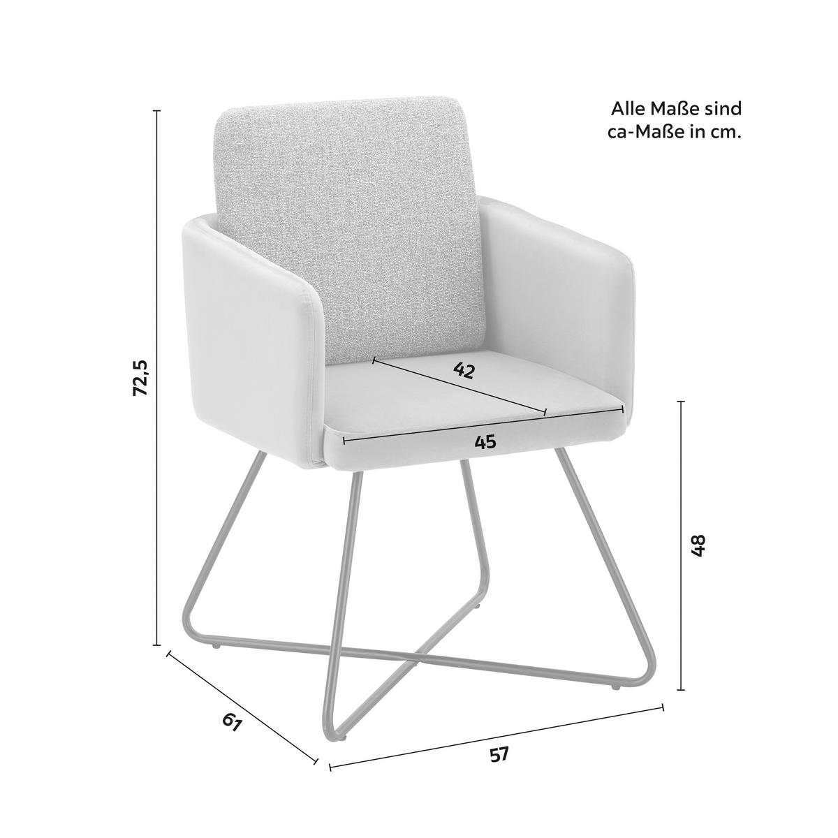 Židle MALIA šedá - šedá/černá, Moderní, kov/textil (57/72,5/61cm) - Bessagi Home