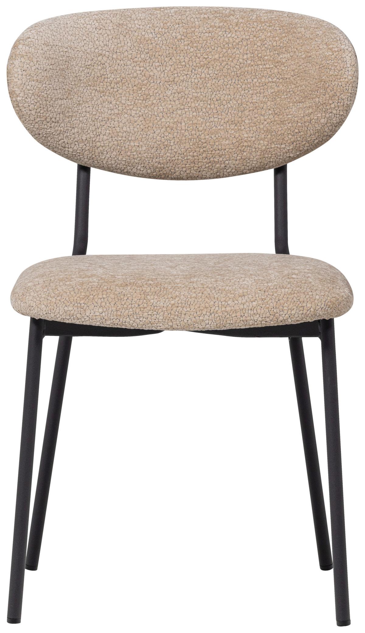 Stuhl-Set Klejd Naturfarben B: 47cm - Schwarz/Naturfarben, MODERN, Textil/Metall (47/79/53cm) - Livetastic