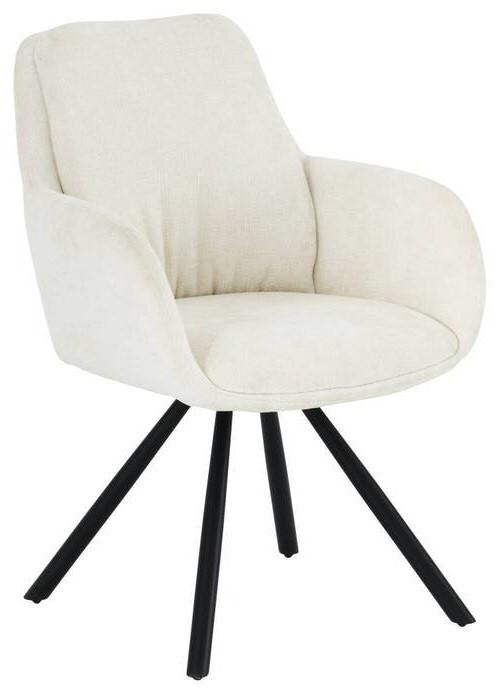 Armlehnstuhl Bela - Beige/Schwarz, LIFESTYLE, Holz/Textil (62/88/66cm) - MID.YOU