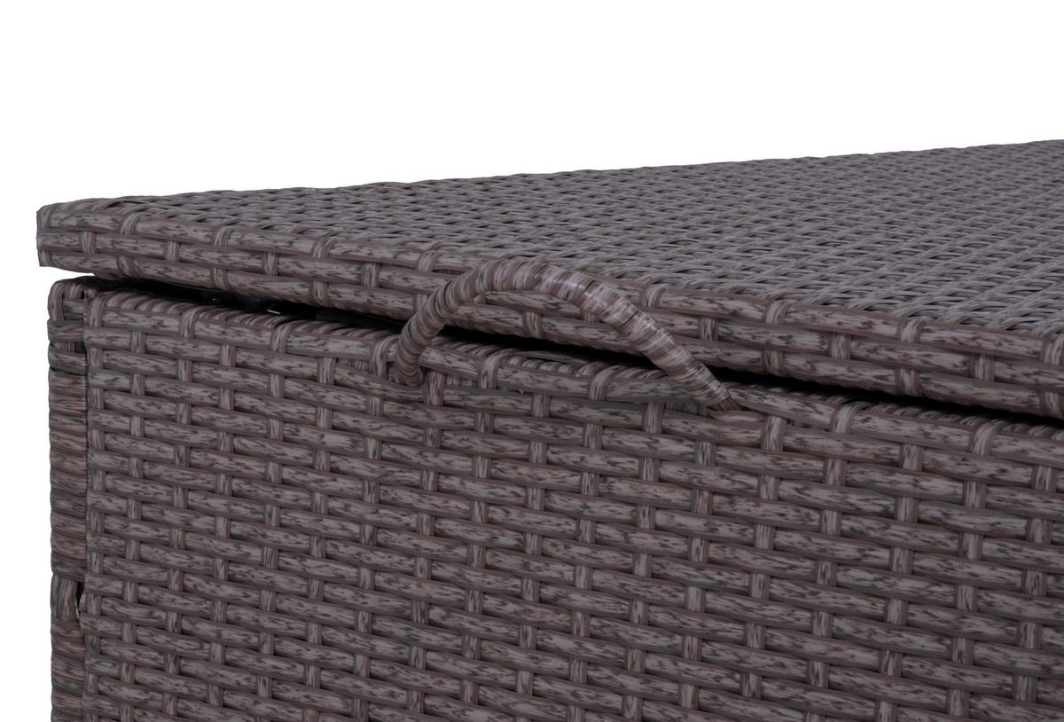 Kissenbox Patras - Schwarz/Braun, Basics, Kunststoff/Metall (50/60/120cm) - Gardenson