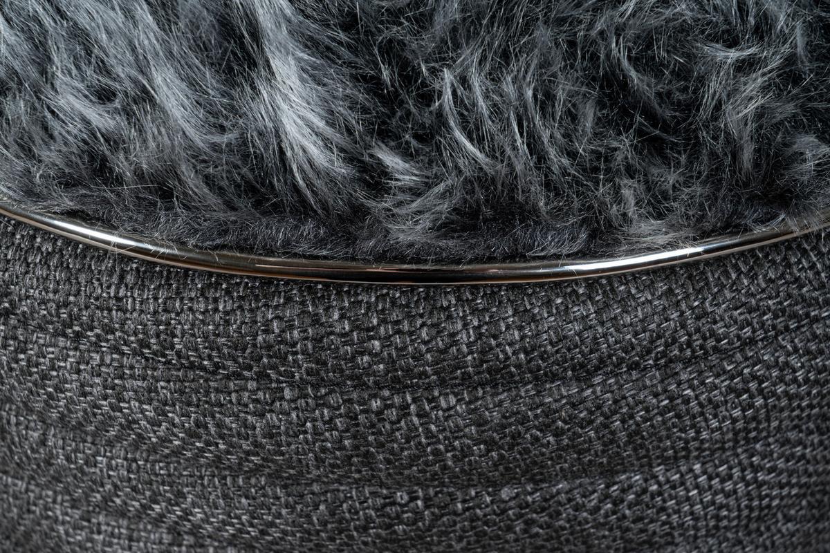 Hocker Doric 345 Anthrazit/Graphitfarben D:42cm - Anthrazit/Graphitfarben, Design, Textil (42/50cm) - Kayoom