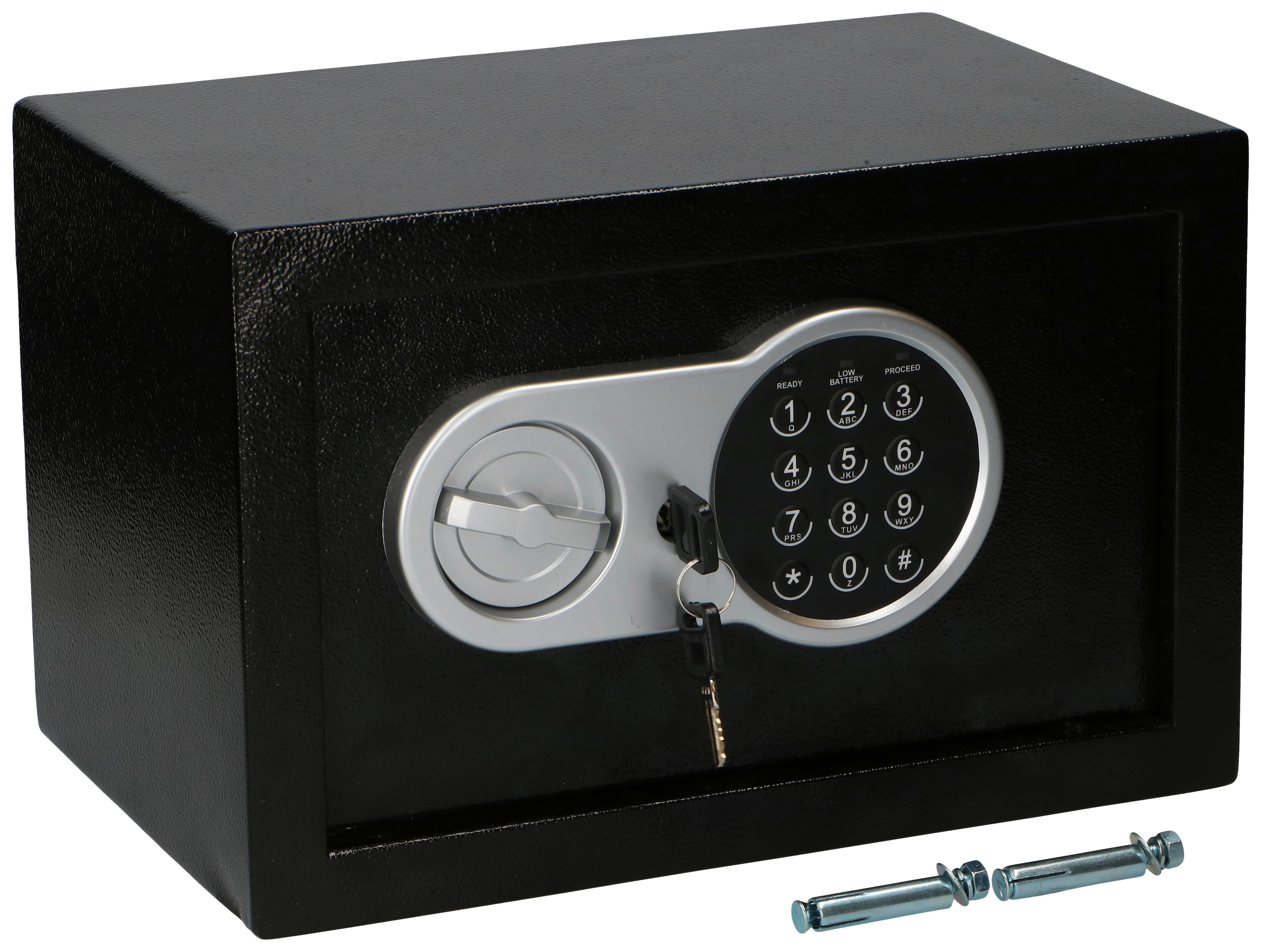 Széf Kb. 30,5/19,5/20cm - fekete, Basics, fém (30,5/19,5/20cm)