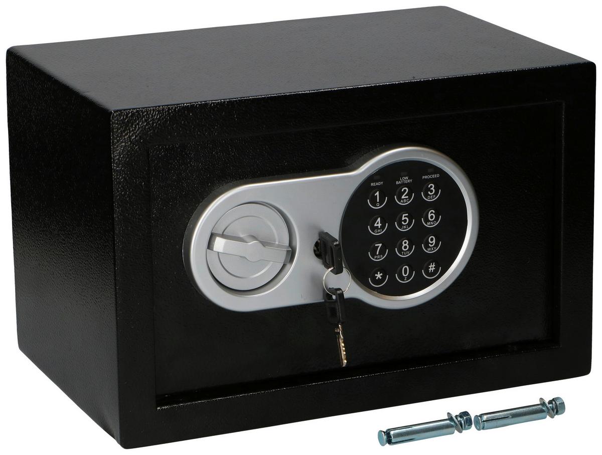 Széf Kb. 30,5/19,5/20cm - fekete, Basics, fém (30,5/19,5/20cm)