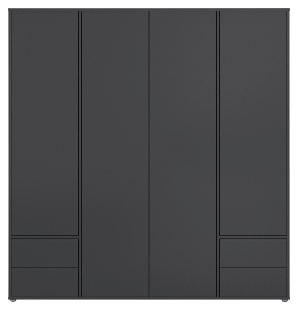 Drehtürenschrank Nabila Grau B: 187 cm - Grau, MODERN, Holzwerkstoff (187/194/53cm) - Rauch Möbel