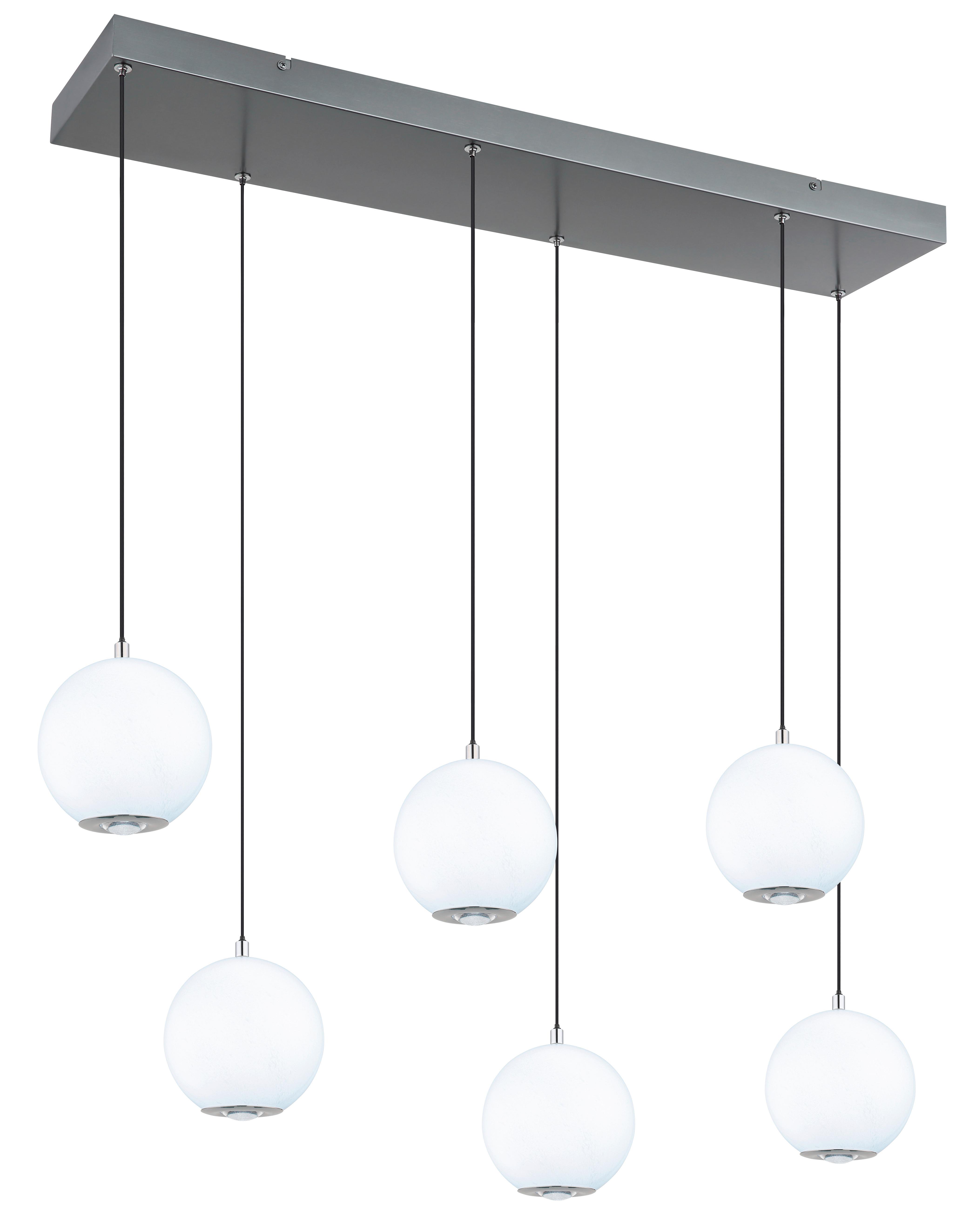 LED-HÄNGELEUCHTE 3000,4000,6000K - Klar/Chromfarben, KONVENTIONELL, Glas/Kunststoff (97,5/30/150cm) - Globo