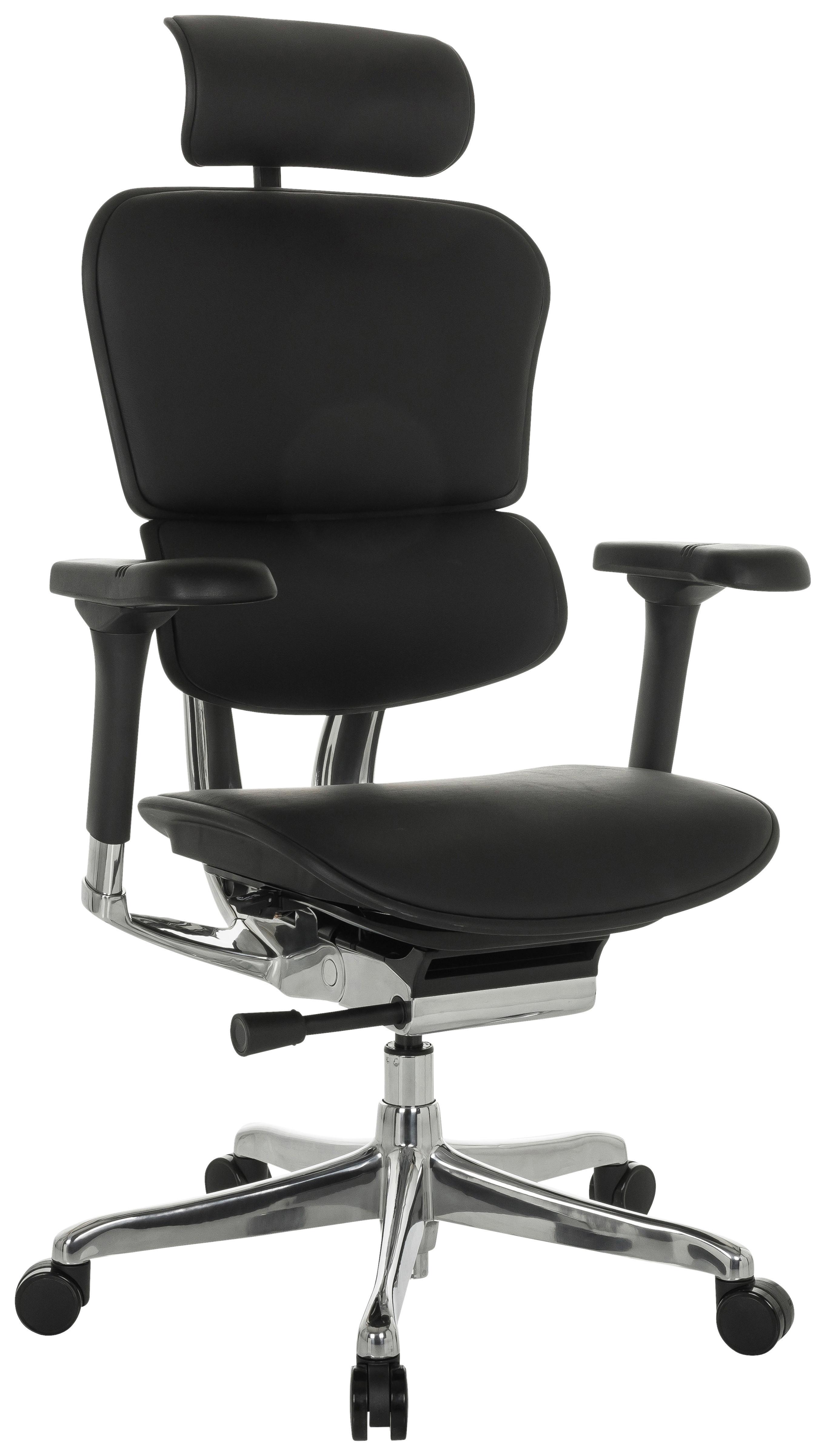 Drehstuhl Schwarz B: 78 cm - Silberfarben/Schwarz, MODERN, Leder/Kunststoff (78/117 - 136/64cm) - MID.YOU