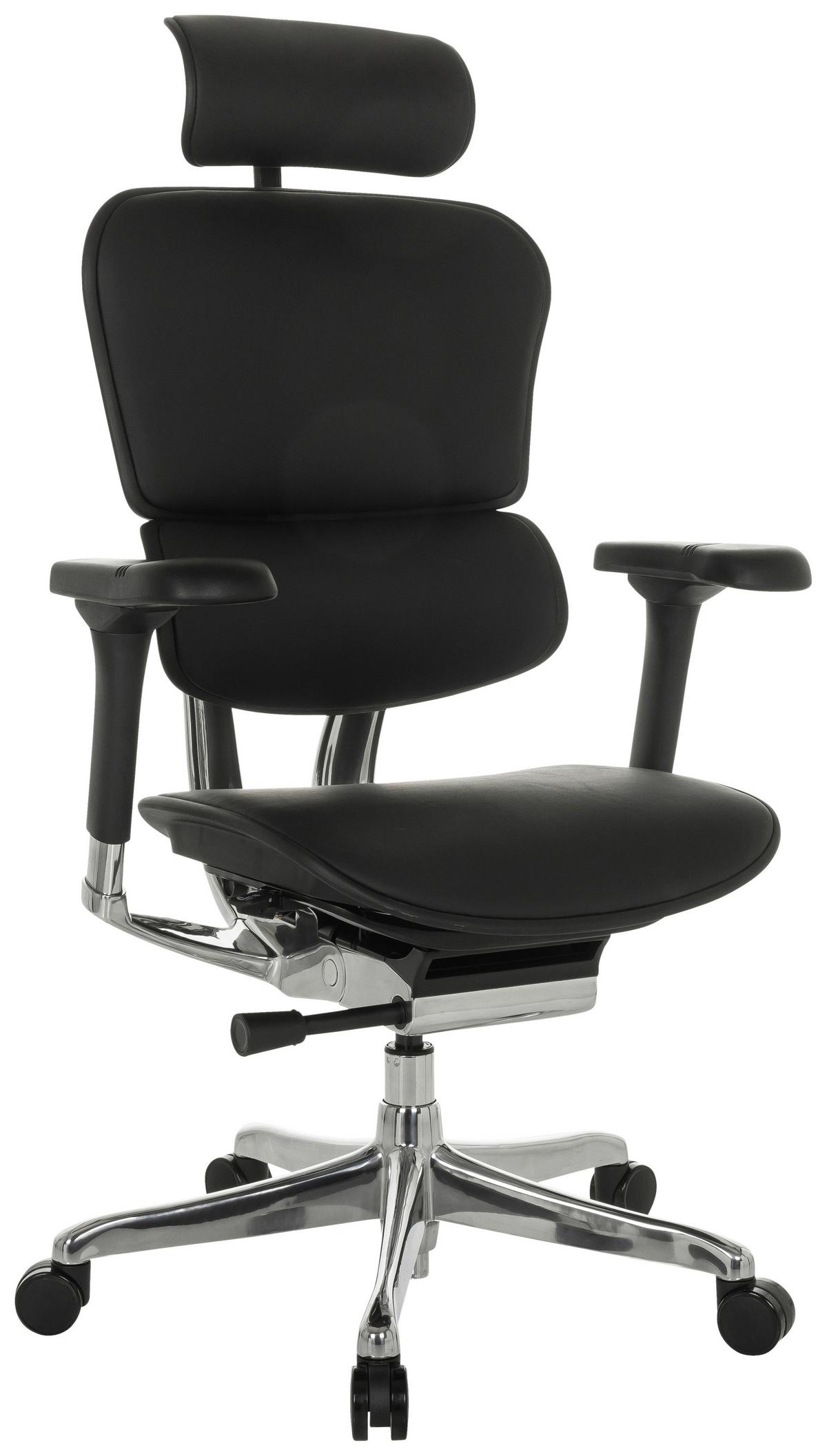 Drehstuhl Schwarz B: 78 cm - Silberfarben/Schwarz, MODERN, Leder/Kunststoff (78/117 - 136/64cm) - MID.YOU