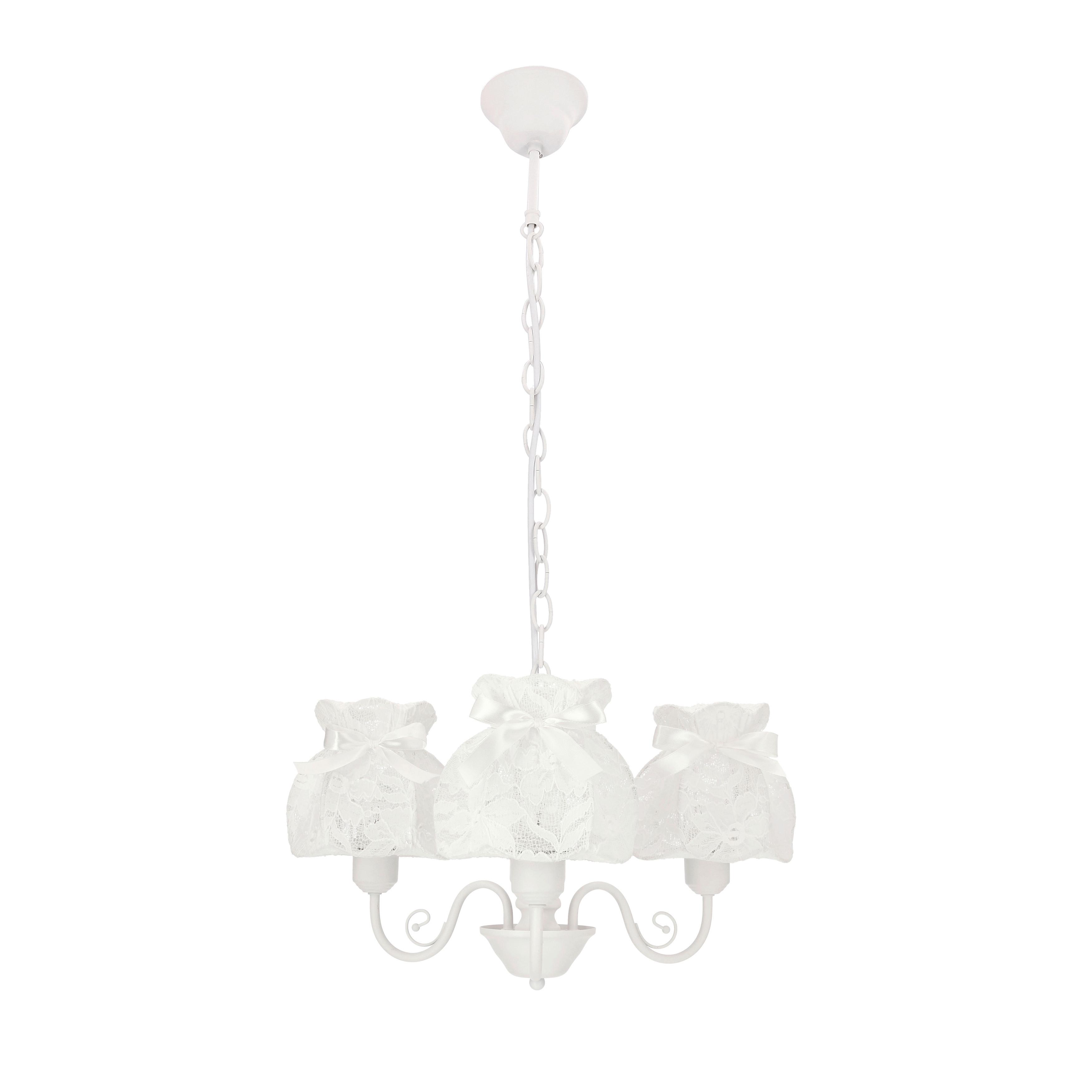 PENDELLEUCHTE 33-36889 ROSSINI - Weiß, KONVENTIONELL, Textil/Metall (53/53/82cm)