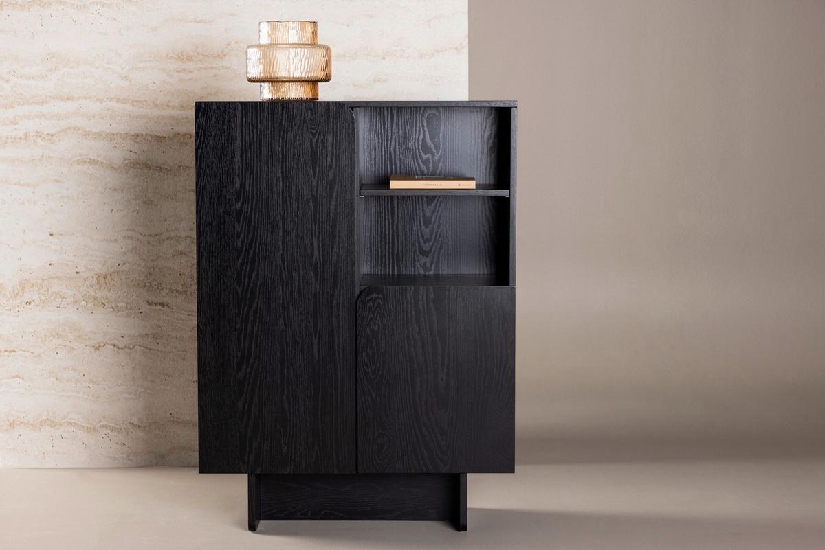Kommode Tyresö Schwarz B: 80cm - Schwarz, MODERN, Holz (80/110/30cm) - Livetastic