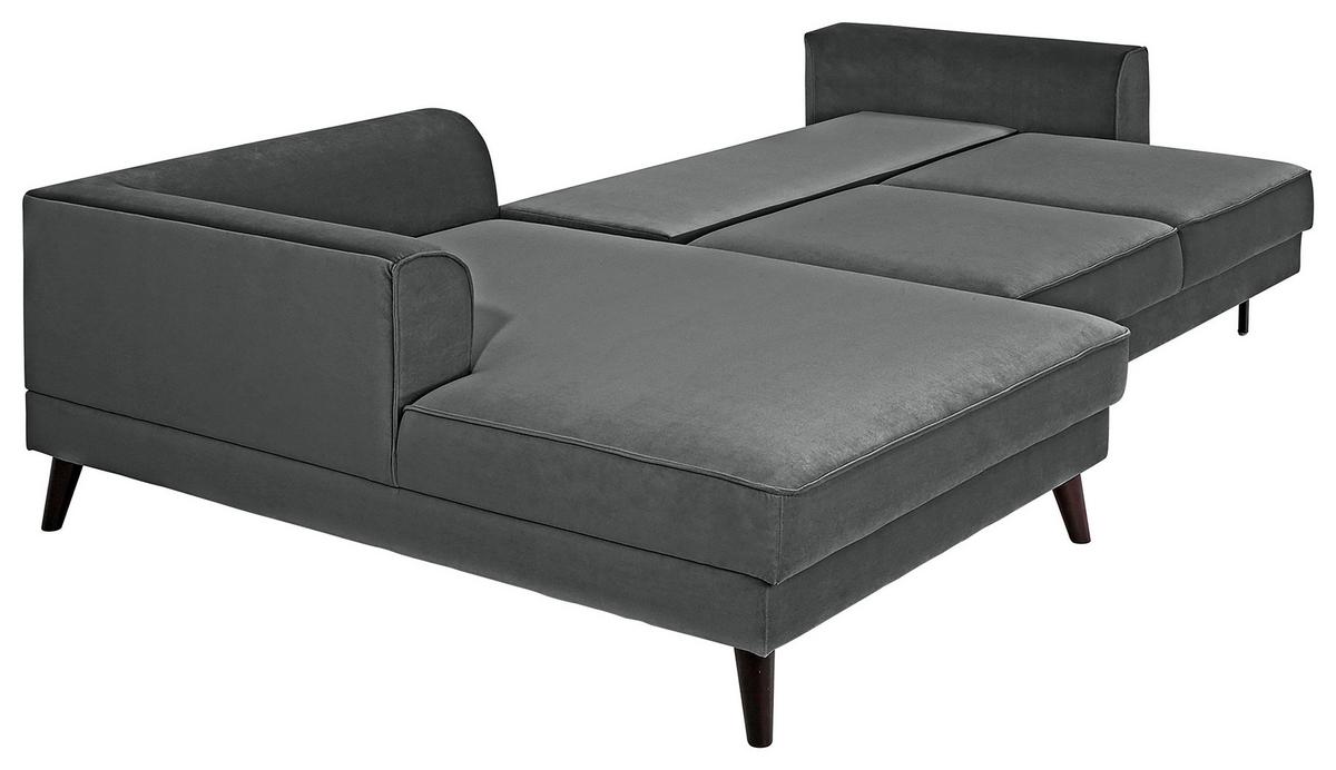 Ecksofa Mit Schlaffunktion Lumber Jack Anthrazit - Wengefarben/Anthrazit, MODERN, Textil (167/277cm) - Trendmanufaktur