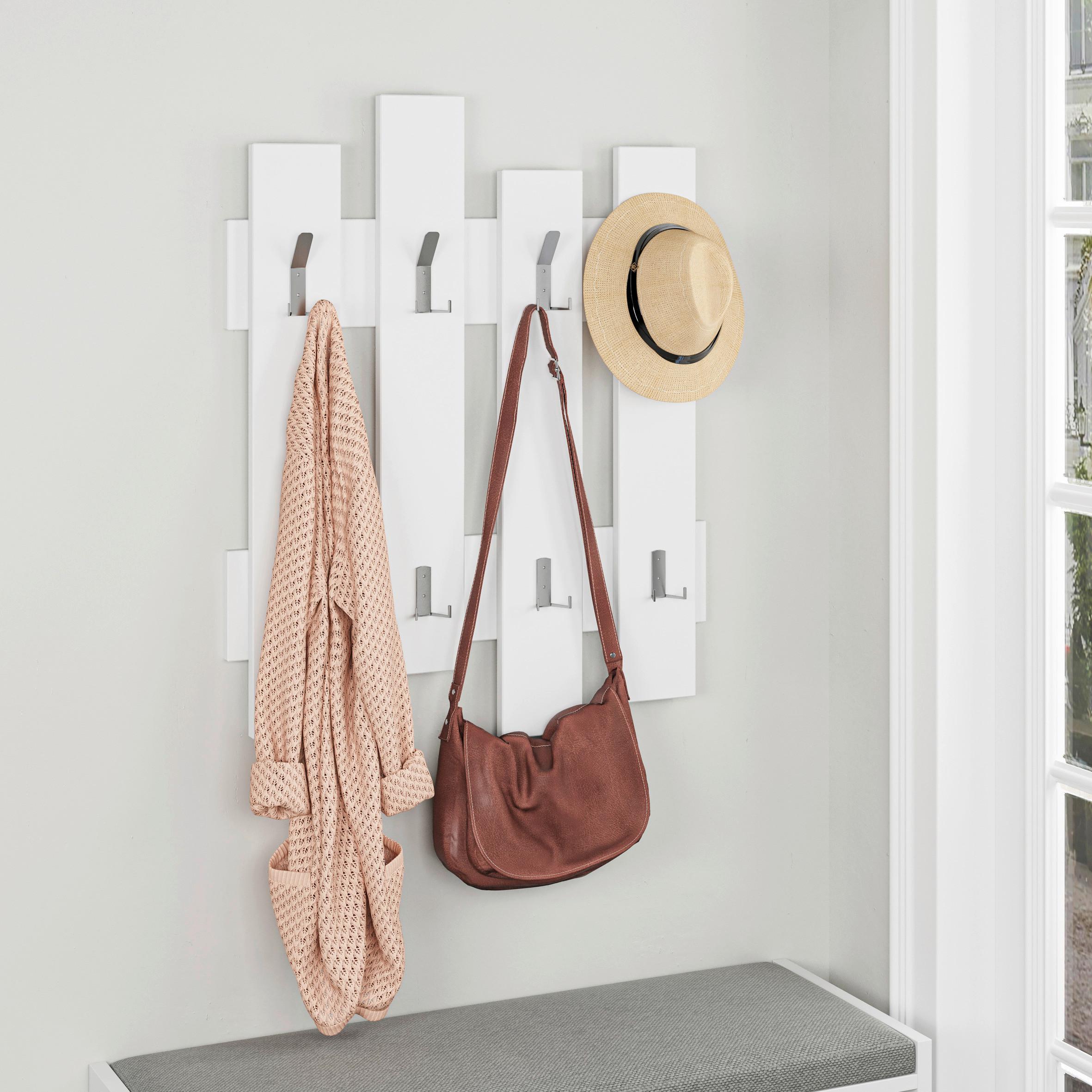 Wandgarderobe Wave Wandgarderobe - Weiß, Design, Holzwerkstoff (64/81/4cm) - Livetastic