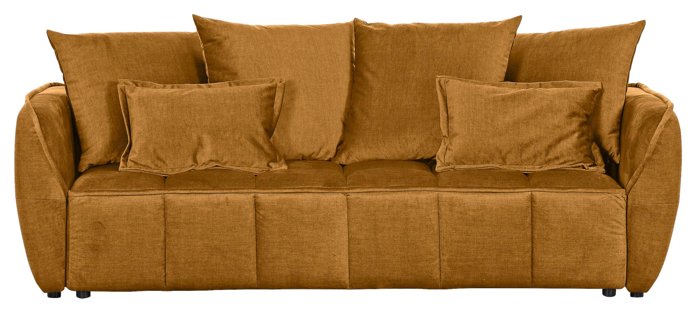 Schlafsofa Meyford - Senfgelb/Schwarz, KONVENTIONELL, Textil (250/70/118cm) - MID.YOU