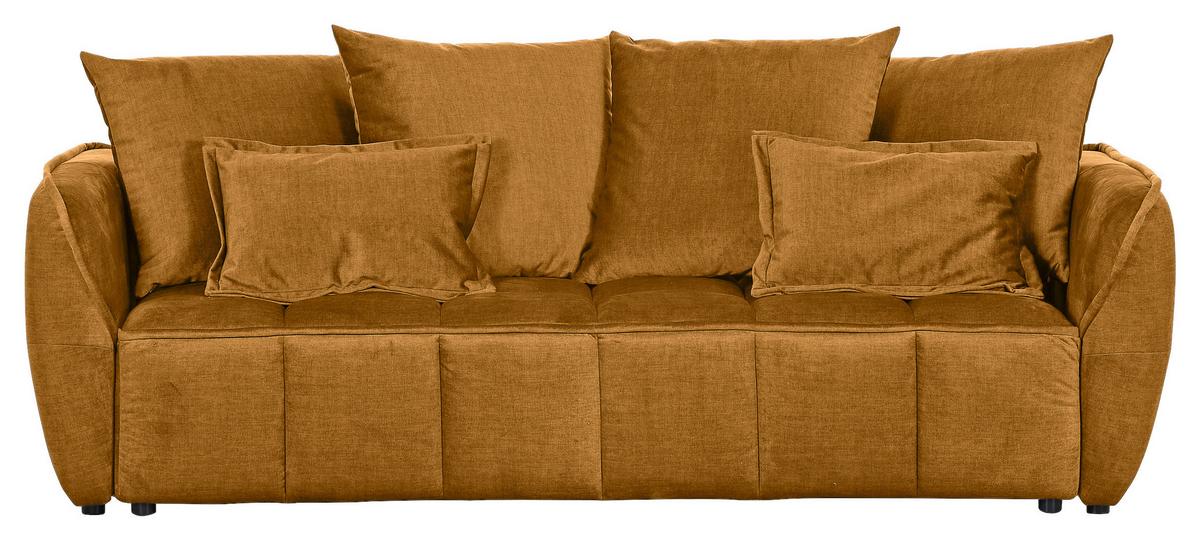 Schlafsofa Meyford - Senfgelb/Schwarz, KONVENTIONELL, Textil (250/70/118cm) - MID.YOU