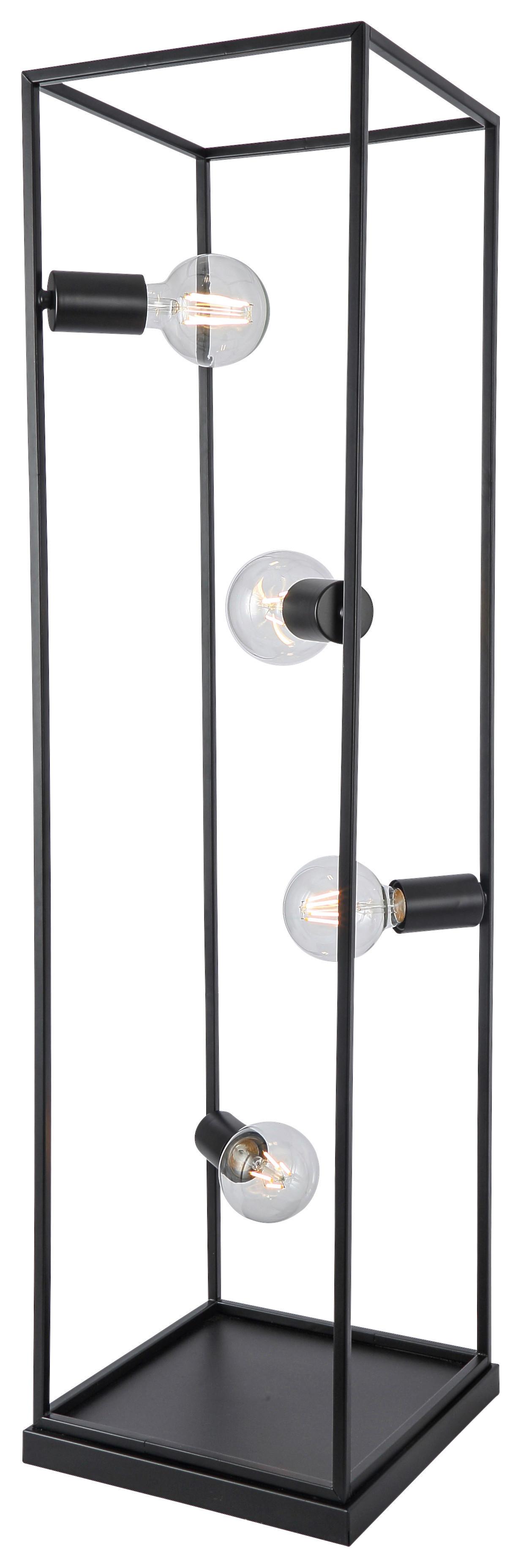 Stojací Lampa Qaudri 40 Watt, V: 100cm - černá, Konvenční, kov (27/26/130cm) - Premium Living