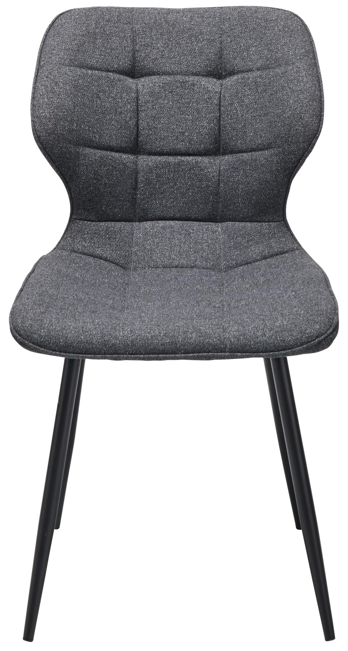 Stuhl Leana - Dunkelgrau/Schwarz, LIFESTYLE, Holz/Textil (47/82/59cm) - Livetastic
