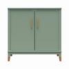 Highboard Westerleigh Hellgrün B: 86 cm - Goldfarben/Hellgrün, Design, Holzwerkstoff/Metall (86/85/41cm) - MID.YOU