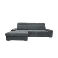 Rohová sedačka MALAGA, levá, šedá žinylka - šedá/barvy chromu, Konvenční, kov/dřevo (203/286cm) - Ondega