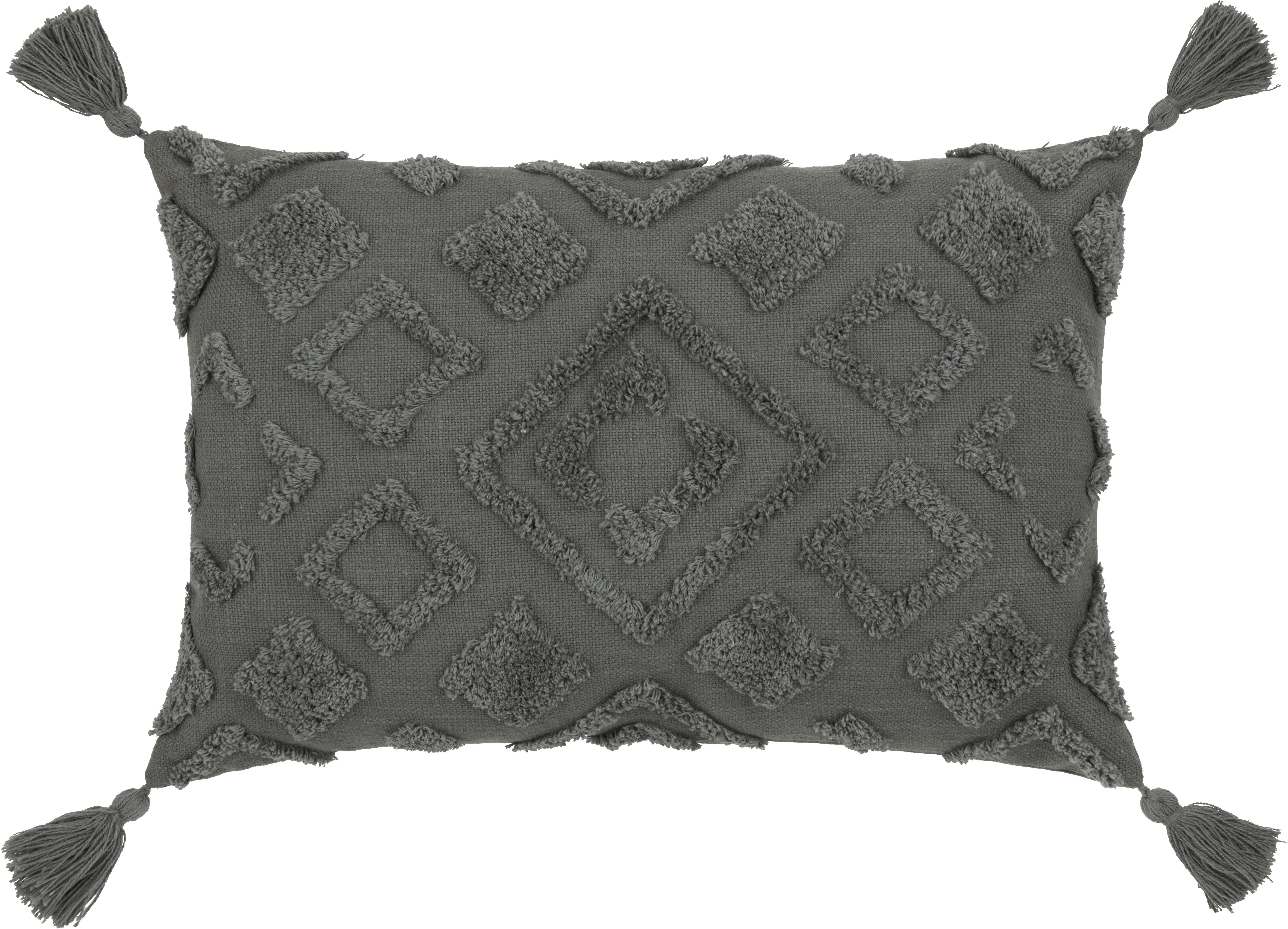 DEKORAČNÝ VANKÚŠ Ibiza, 40/60cm, antracitová - sivá, Modern, textil (40/60cm) - Premium Living