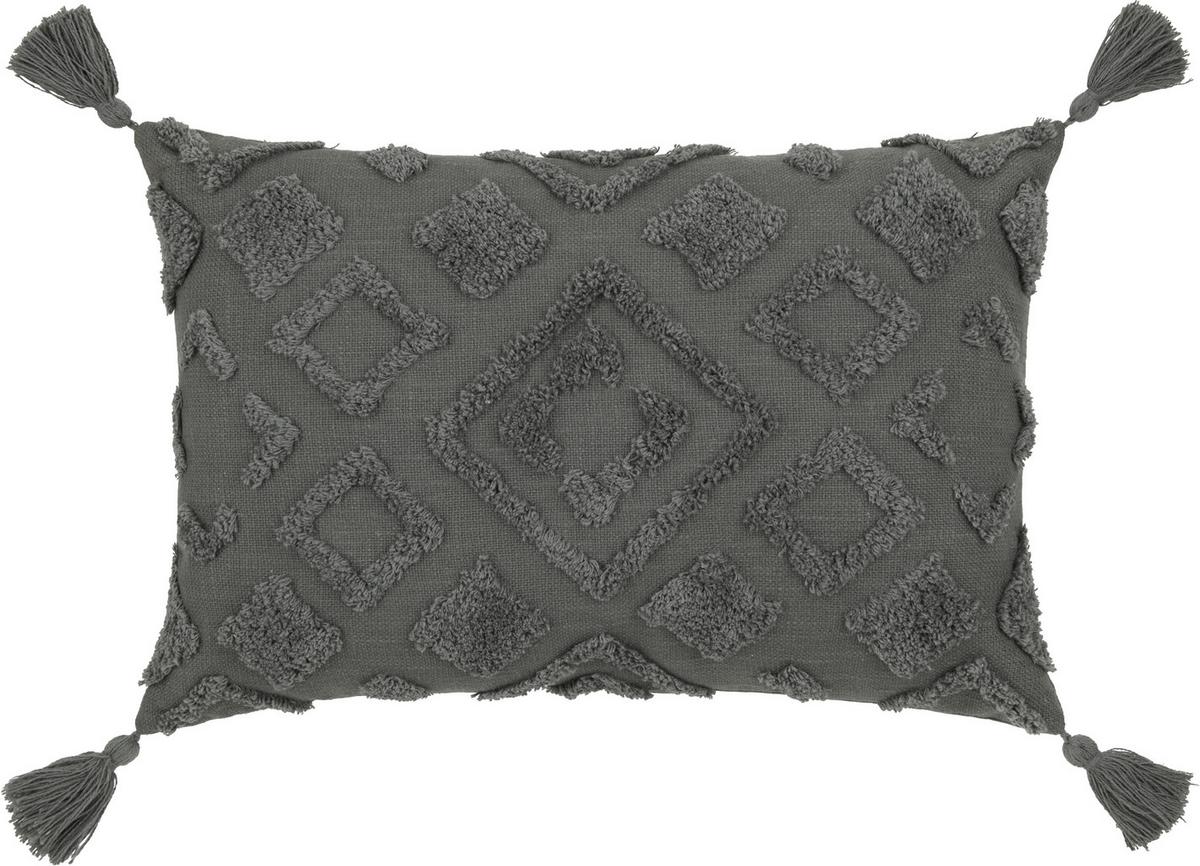 DEKORAČNÝ VANKÚŠ Ibiza, 40/60cm, antracitová - sivá, Modern, textil (40/60cm) - Premium Living