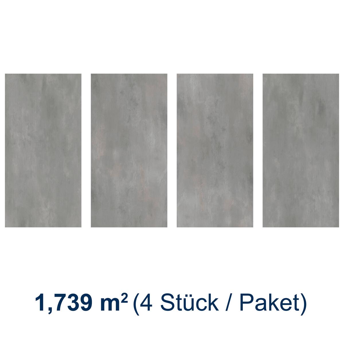 Designboden Steinoptik Grau Stärke 6,5mm - Grau, Basics, Kunststoff (93.5/46.5/0.65cm)