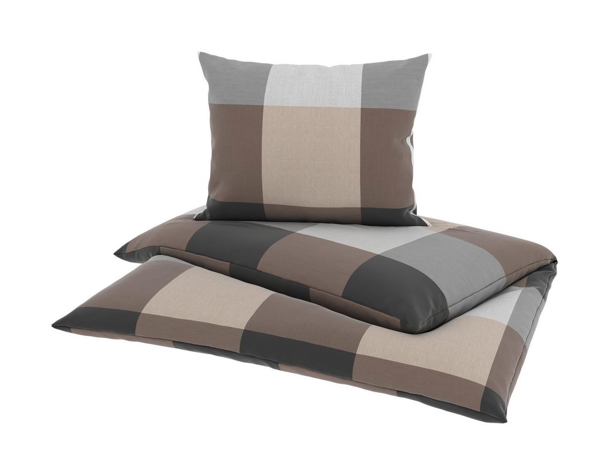 BETTWÄSCHE KERSTIN - Taupe/Grau, MODERN, Textil - Luca Bessoni