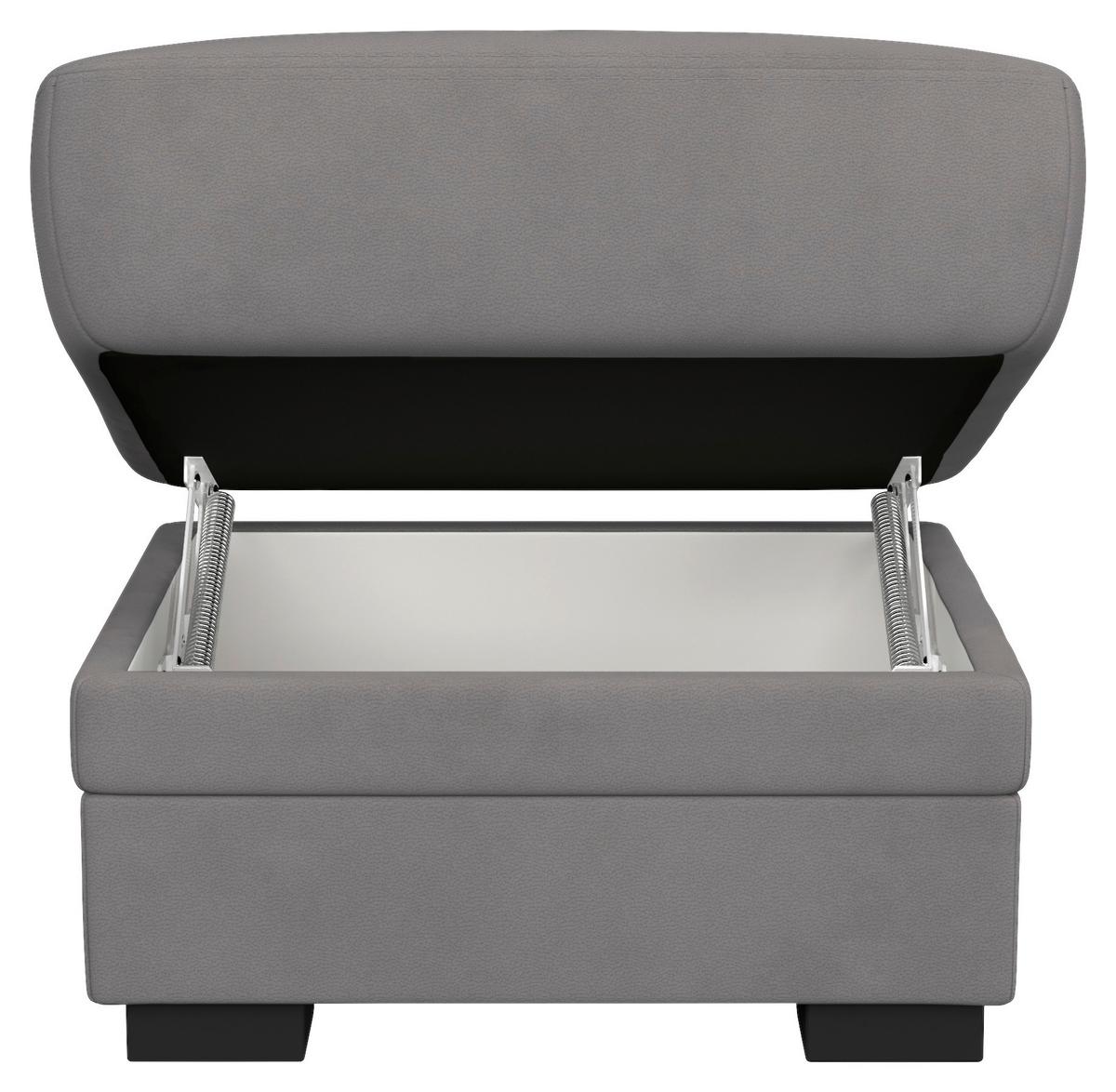 Hocker Marcus - Hellgrau/Schwarz, Basics, Textil (68/45/68cm) - MID.YOU