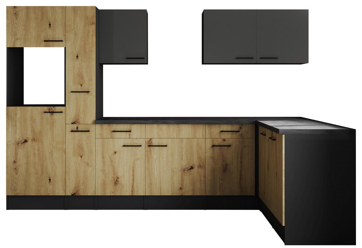 Eckküche Oliver Grau/Artisan Dekor S:310x172cm - Eiche Artisan/Grau, Design, Holzwerkstoff (310cm) - Respekta