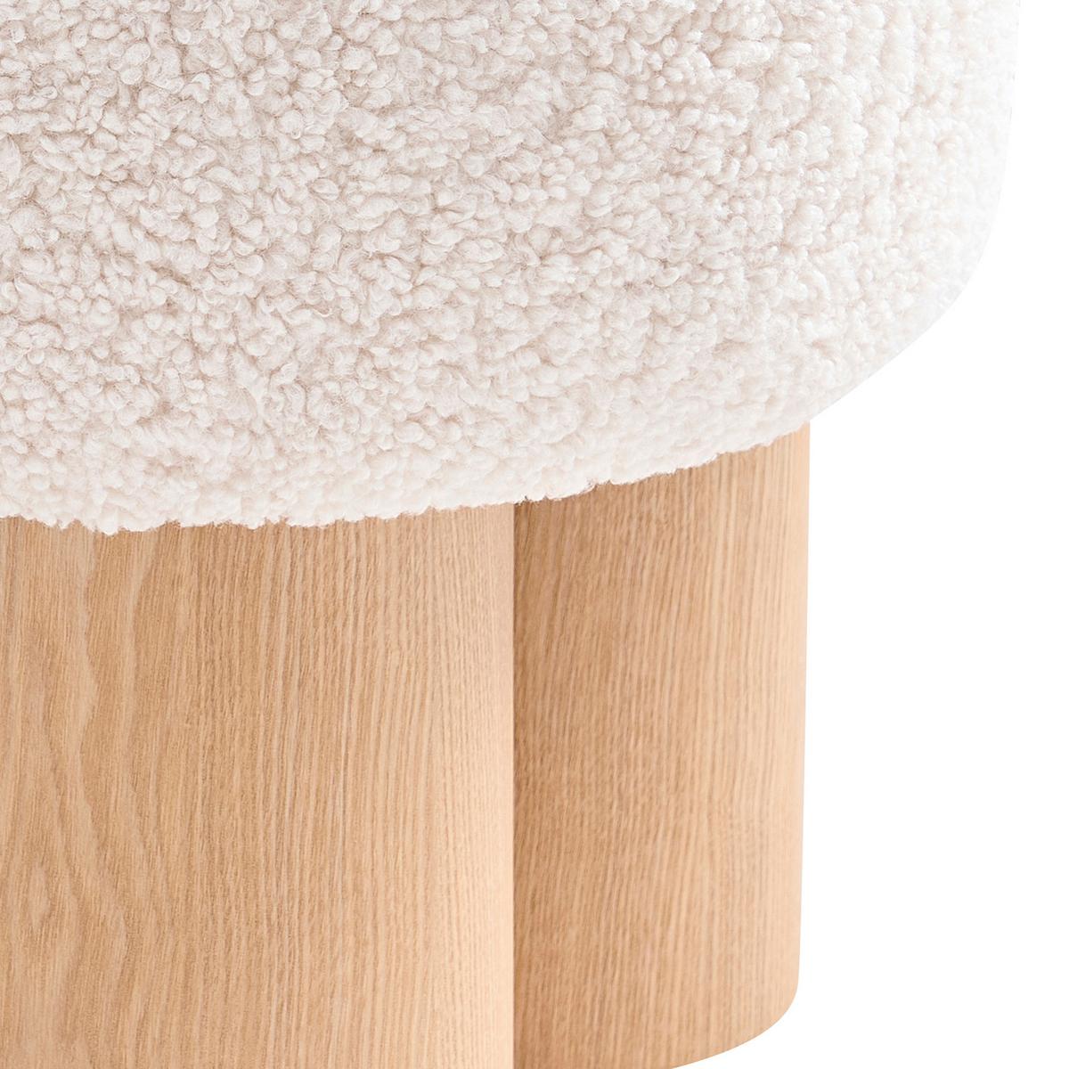 Hocker Weiß, Naturfarben B: 50cm - Naturfarben/Weiß, MODERN, Holzwerkstoff/Textil (50/49/50cm) - Livetastic